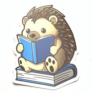 Hedgehog Book Vinyl Sticker